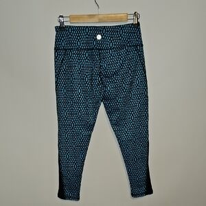 Lululemon Teal and Black Patterned Leggings Sz 6